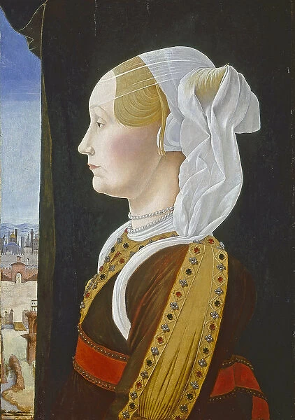 Ginevra Bentivoglio, c. 1474- 77 (tempera on panel)