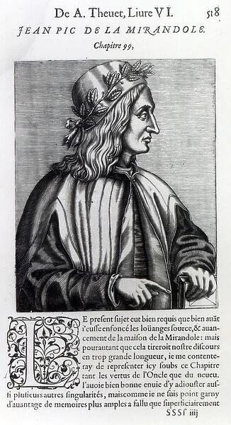 Giovanni Pico della Mirandola, from Les Vrais Pourtraits et vies des hommes