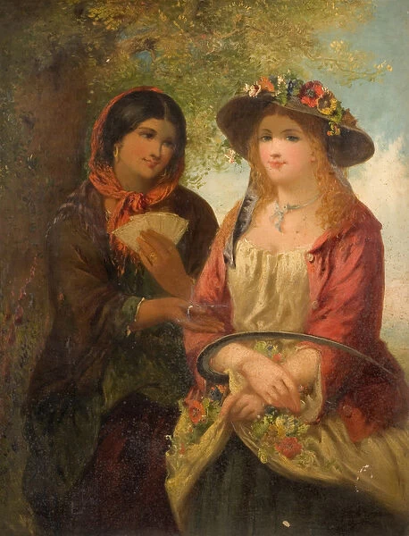 Gipsy and Girl (oil on canvas)