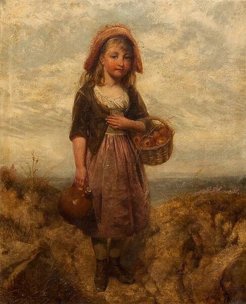 Girl with a Basket of Apples (oil on canvas)