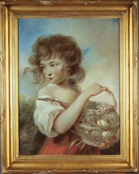 The Girl with a Basket of Eggs, c. 1780 (pastel)