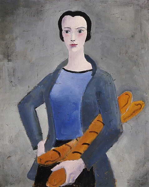 Girl with Bread, 1926 (oil on canvas board)