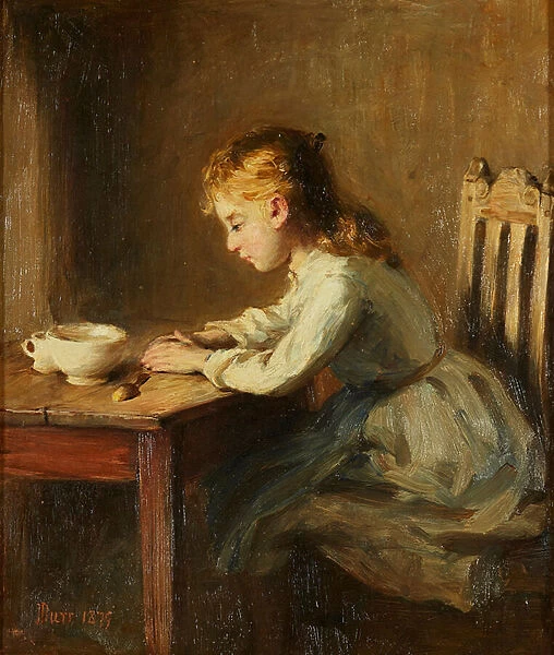 Girl at the Breakfast Table ( oil on canvas)