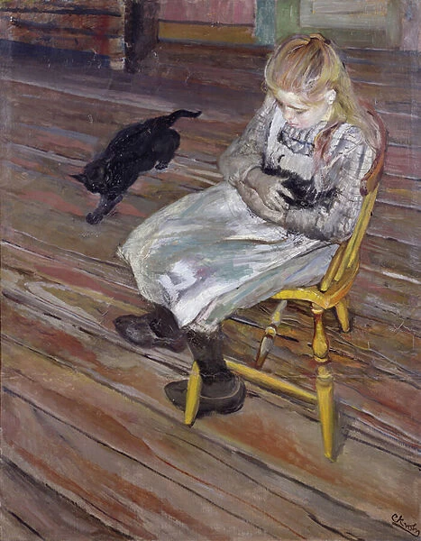 The girl with the cats, 1909 (oil on canvas)