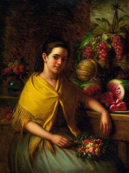 Girl with Still Life of Watermelon and Grapes, 1864 (oil on canvas)