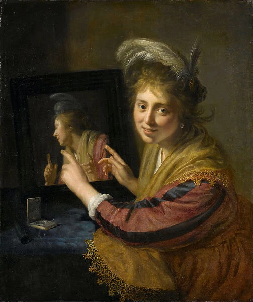 Girl at the mirror, 1632 (oil on canvas)