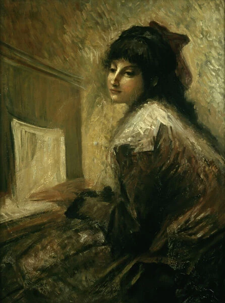 Girl at the Piano (oil on canvas)