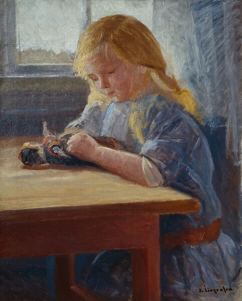 Girl playing with doll, 1914 (painting)