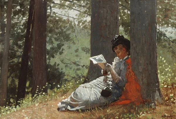 Girl Reading Under an Oak Tree, 1879 (oil on canvas)