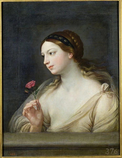 Girl with a Rose (oil on canvas)