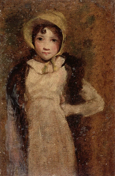 A Girl, thought to be the artists daughter (oil on paper laid on board)