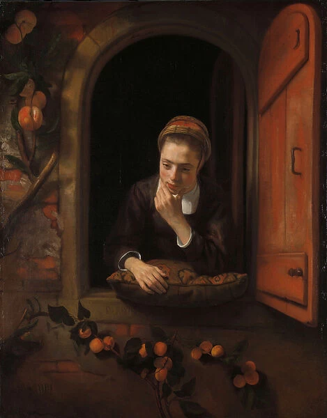 Girl at a Window, known as The Daydreamer, 1650-60 (oil on canvas)