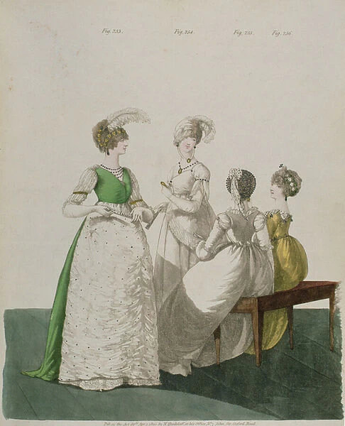 Four girls in ball dresses from the Gallery of Fashion by N