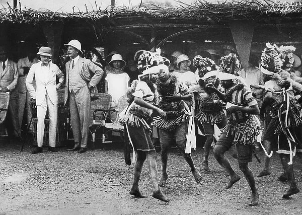 Girls from the Bundu tribe dancing before the prince, Freetown, Sierra Leone