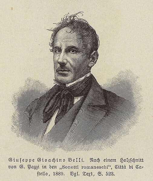 Giuseppe Gioachino Belli, Italian poet (engraving)