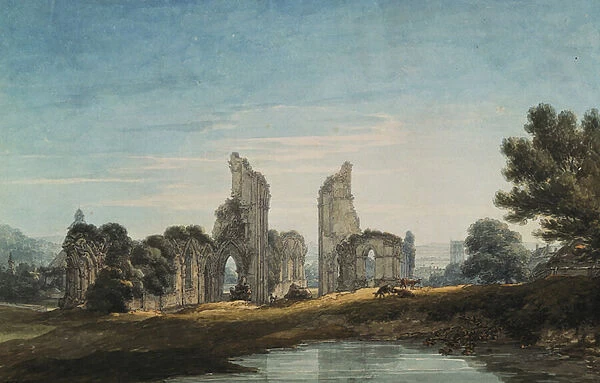 Glastonbury Abbey, 1795 (pencil & w  /  c on paper)