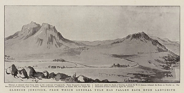 Glencoe Junction, from which General Yule has fallen back upon Ladysmith (litho)