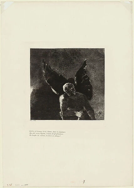 Glory and Praise to You, Satan, in the Heights of Heaven, Where You Reigned, and in the Depths of Hell, Where, Vanquished, You Dream in Silence!, plate 8 of 9, 1890 (photogravure)
