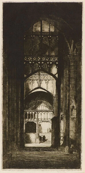 Gloucester Cathedral Interior (etching)