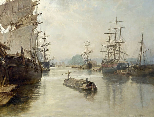 Gloucester Docks, before 1922 (oil on canvas)