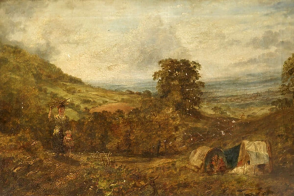 Gloucester from Robinswood Hill (oil on canvas)