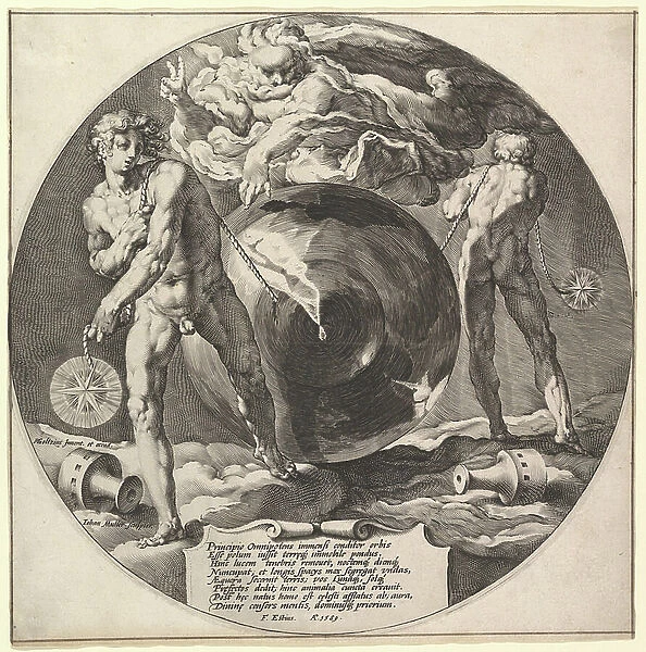 God Creating Heaven and Earth, from The Creation of the World, 1589 (engraving)