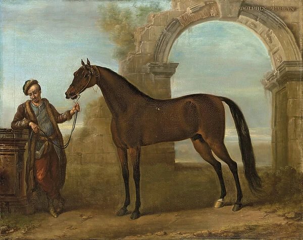 The Godolphin Arabien, Held by a Groom, in a Landscape with a Ruined Arch