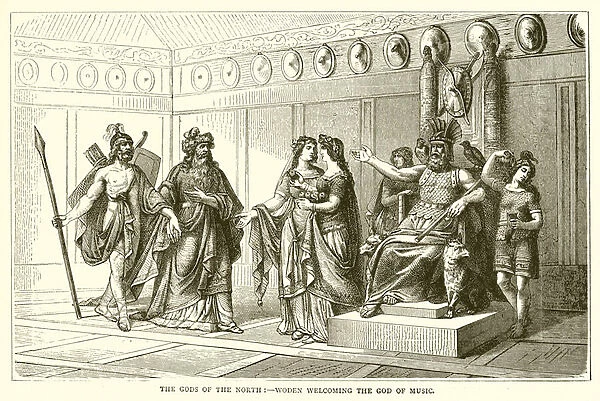 The Gods of the North: --Woden Welcoming the God of Music (engraving)