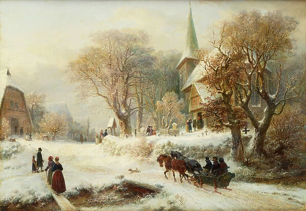 Going to Church (oil on canvas)