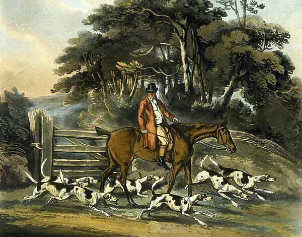 Going Out, from Fox Hunting, engraved by Thomas Sutherland (1785-1838