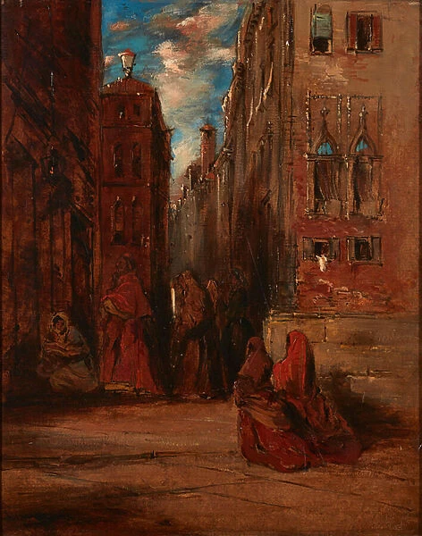 Going To Worship, Venice ( oil on board)