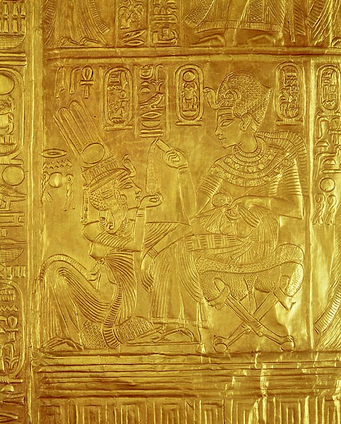 Detail from the Golden Shrine, from the Tomb of Tutankhamun (c