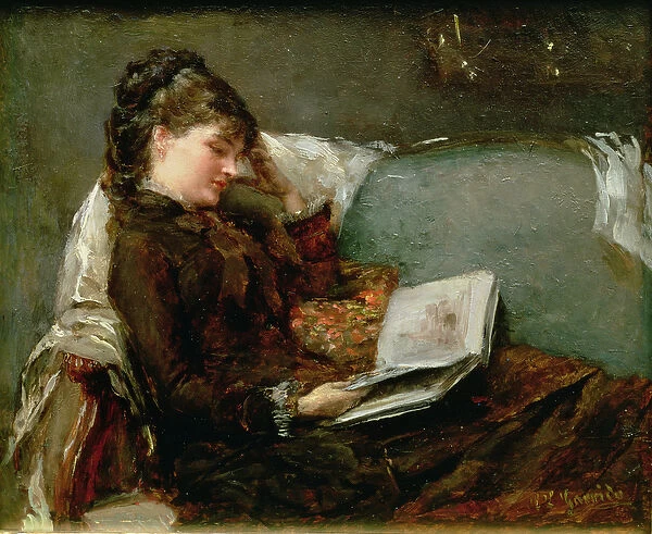 A Good Book (oil on panel)