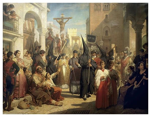 Good Friday Procession at Seville (oil on canvas)