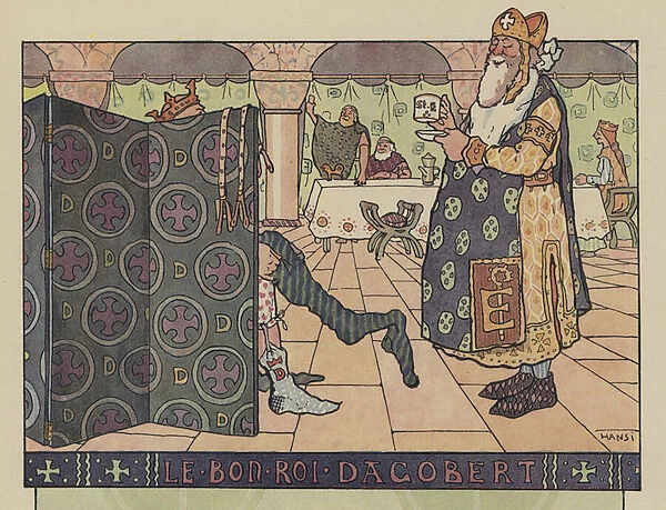 The good King Dagobert (colour litho)