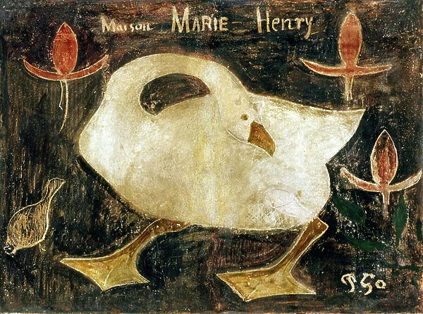 The goose, 1894 (oil on plaster)