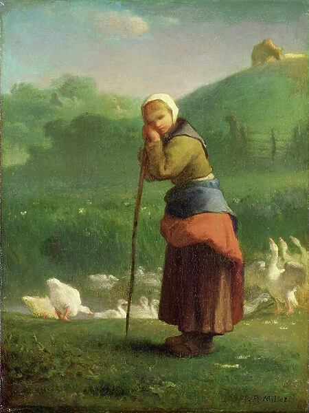 The Goose Girl at Gruchy, 1854-56 (oil on canvas)