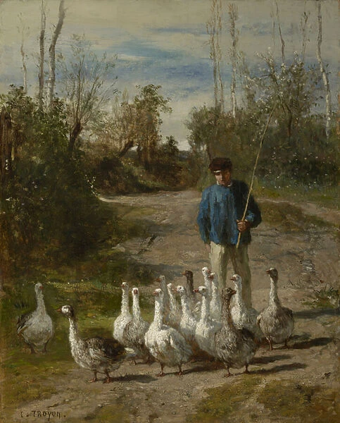 The Gooseherd, c. 1850-55 (oil on panel)