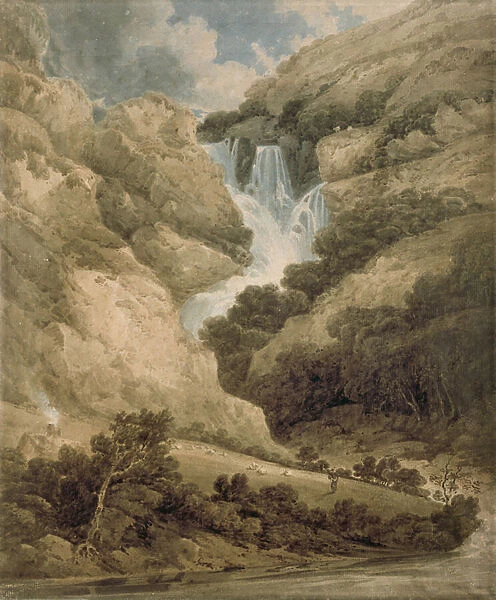 The Gorge of Watendlath with the Falls of Lodore (w  /  c on paper)