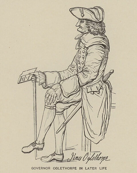 Governor Oglethorpe in later life (litho)