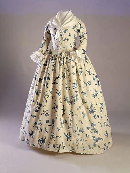 Gown worn by Deborah Sampson, from Massachusetts, 1780-90 (plate-printed linen)