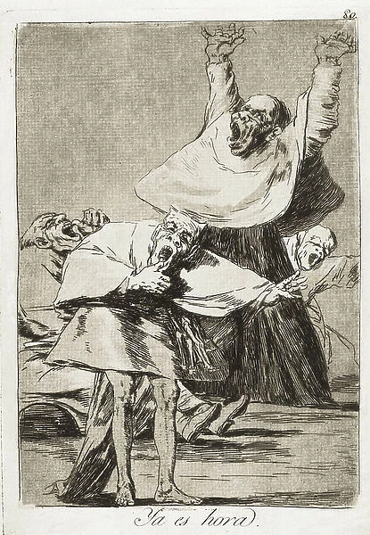 GOYA Y LUCIENTES, Francisco de (1746-1828). It is time. 1797-1799. (21 x 14'5 cm). Plate 80 of ' Los Caprichos', etching, burnished aquatint, drypoint and chisel. Romanticism. Engraving. Etching. SPAIN