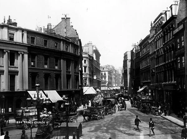 Gracechurch Street, London, c. 1890 (b  /  w photo)
