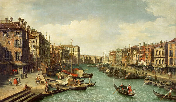 The Grand Canal near the Rialto Bridge, Venice, c. 1730 (oil on canvas)