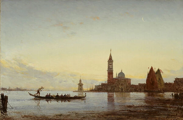 The Grand Canal, Venice (Gondola before San Giorgio), c. 1865 (oil on panel)