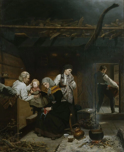 Grandfathers Blessing, 1875 (oil on board)