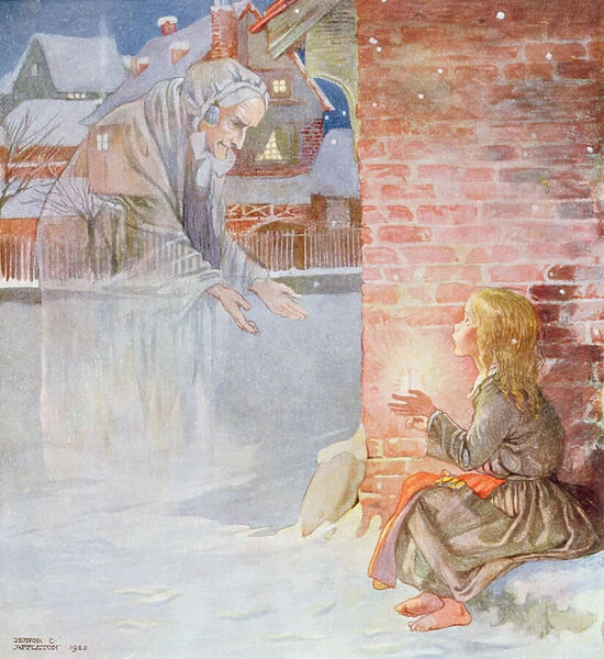 Grandmother, Oh Take me with You, from The Little Match Girl in an edition of Fairy Stories by Hans Christian Andersen (1805-75) 1920 (w  /  c on paper)