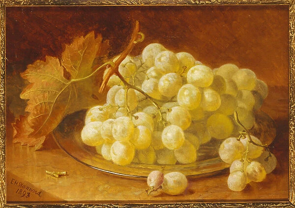 Grapes on a Silver Plate, 1893 (oil on canvas)