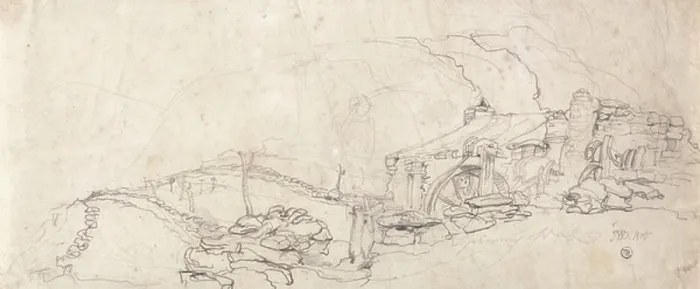 Framed Print : A Mill (graphite)