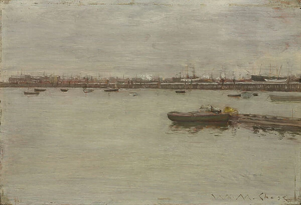 Gray Day on the Bay, c. 1886 (oil on wood)